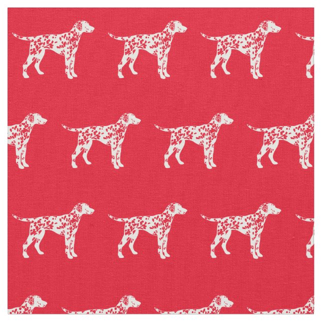 Tecido Cachorro Dalmaciano Silhout Red (Detalhe)
