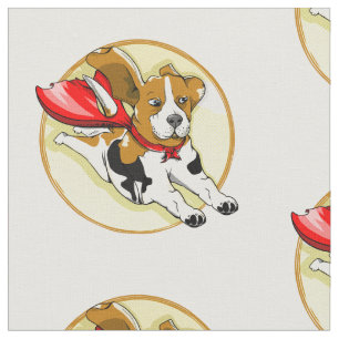 Tecido Cachorro de desenho engraçado