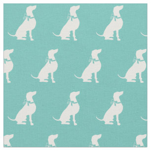 Tecido Cachorro de Weimaraner Silhout Pet Teal