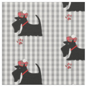 Tecido Cachorro de Xadrez de Gingham Terrier escocês