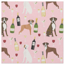 Tecido Cachorro e vinho cor-de-rosa