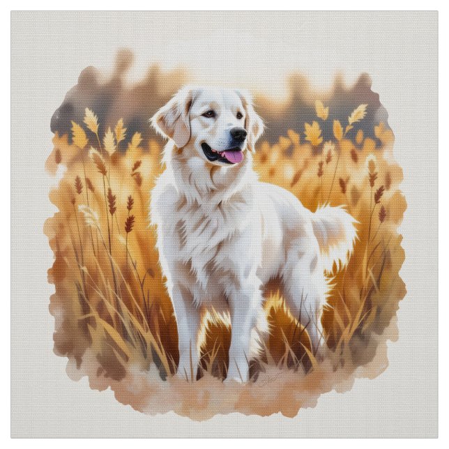 Tecido Cachorro Golden Retriever Branco (Modelo)