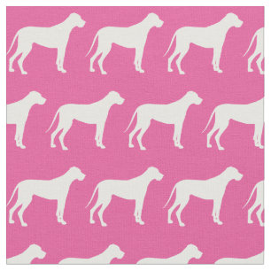 Tecido Cachorro Grande Silhueta Rosa