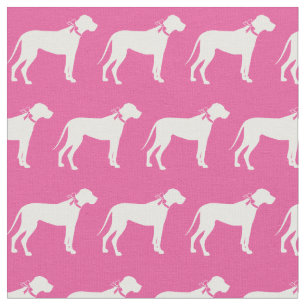 Tecido Cachorro Grande Silhueta Rosa