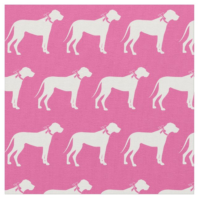 Tecido Cachorro Grande Silhueta Rosa (Detalhe)