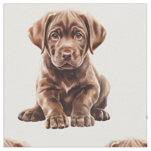 Tecido Cachorro Labrador Retriever Chocolate 