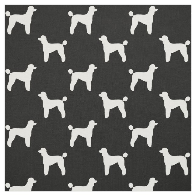 Tecido Cachorro Padrão Silhuettes Pretos e Brancos (Modelo)