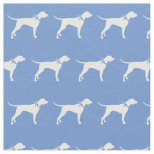 Tecido Cachorro-Ponteiro Silhueta Azul Claro
