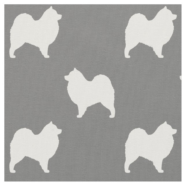 Tecido Cachorro Samoted Silhouettes Cinza de Padrão e Bra (Detalhe)