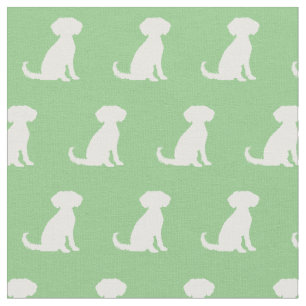 Tecido Cachorro Silhouette Pet Sage Green