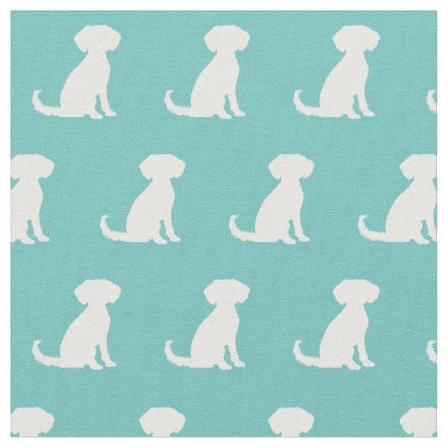 Tecido Cachorro Silhouette Pet Teal (Detalhe)
