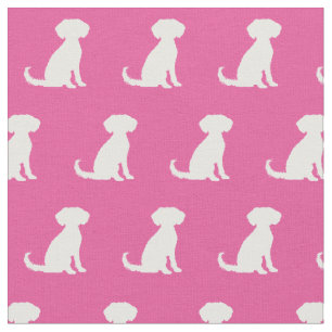 Tecido Cachorro Silhuette Pet Pink