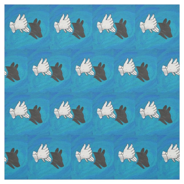 Tecido Cachorro Sombra em Azul (Modelo)