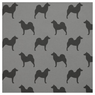 Tecido Cachorro-Spitz Finlandês Raça Silhouettes Patterad