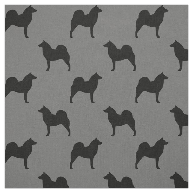 Tecido Cachorro-Spitz Finlandês Raça Silhouettes Patterad (Modelo)