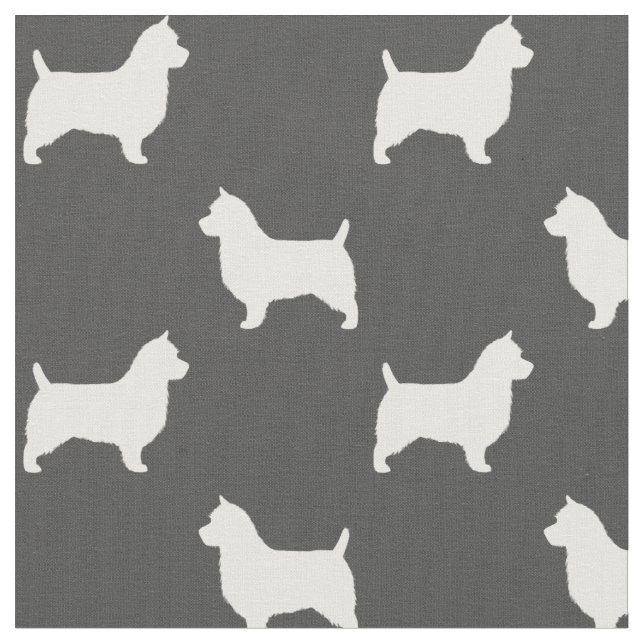 Tecido Cachorro-Terrier australiano Raça Silhouettes Patt (Detalhe)