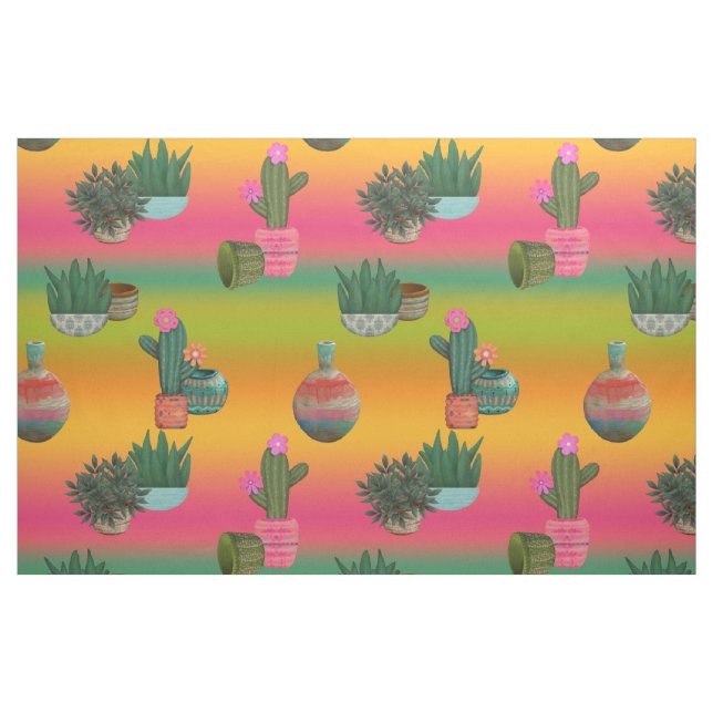 Tecido Cactus em Potes no Sudoeste (Fat Quarter)