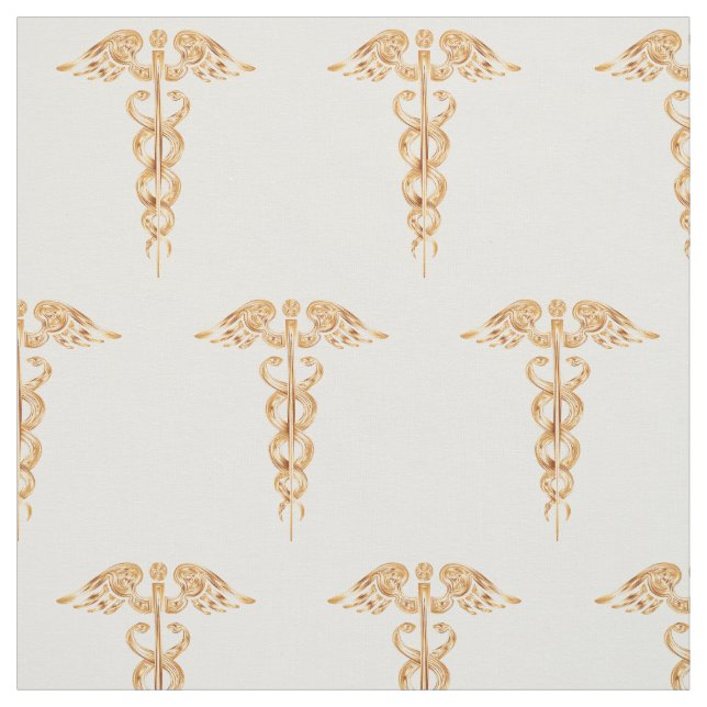 Tecido Caduceus Cotton Dourado Médico (Modelo)