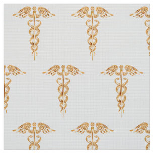 Tecido Caduceus Dourado