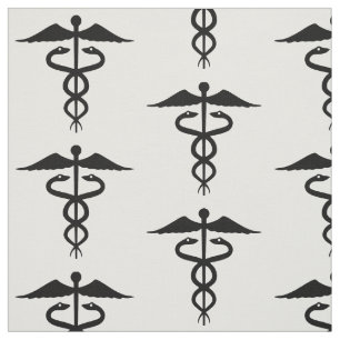 Tecido Caduceus Preto e Branco