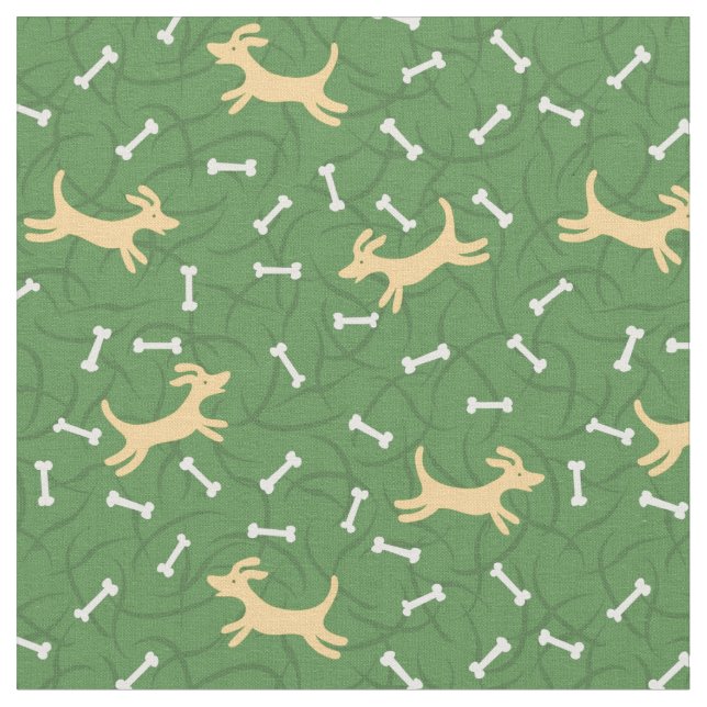 Tecido cães afortunados com fundo dos ossos (Detalhe)