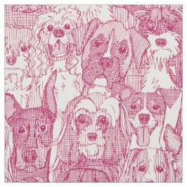 Tecido Cães aplbastante cereja