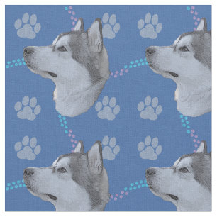 Tecido Cães Artísticos - Alaskan Malamute v1