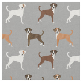 Tecido Cães boxer com cinza