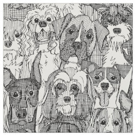 Tecido Cães brancos muito pretos