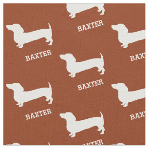 Tecido Cães Dachshund com Nome