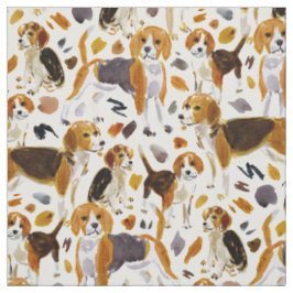 Tecido Cães de Caça-Caça-Aquarela BEAGLE Painterly