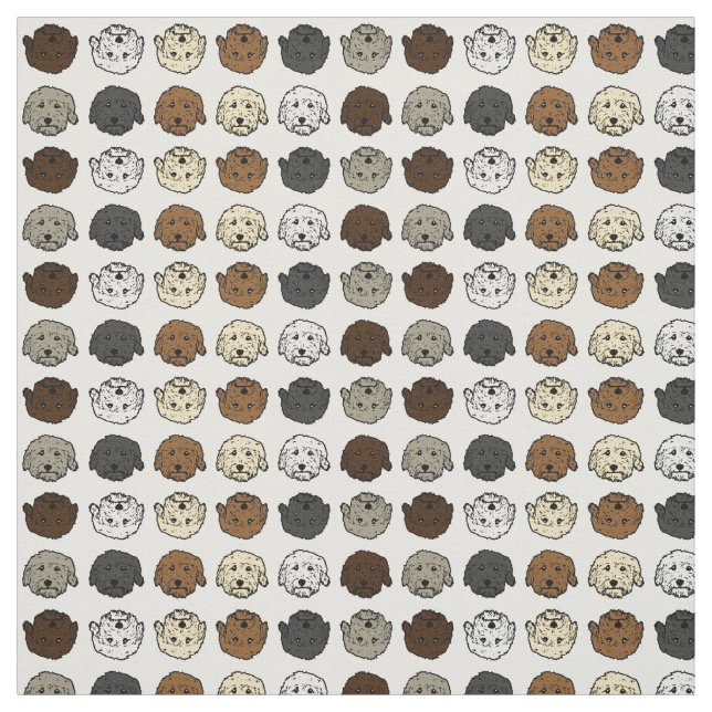 Tecido Cães de Doodle Multicolor (Modelo)