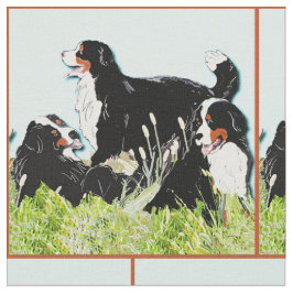 Tecido Cães De Montanha Berneses Na Grama