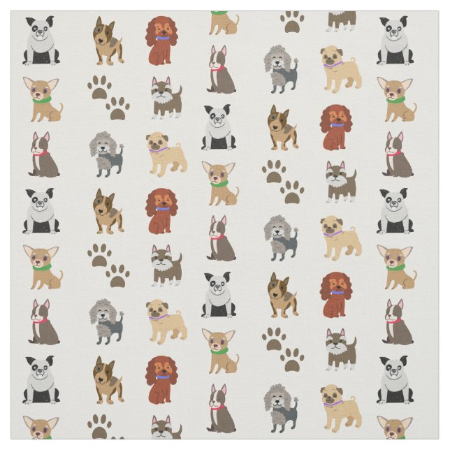 Tecido Cães e patas (Modelo)