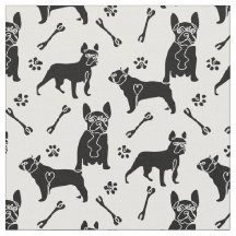 Cães franceses pretos e brancos