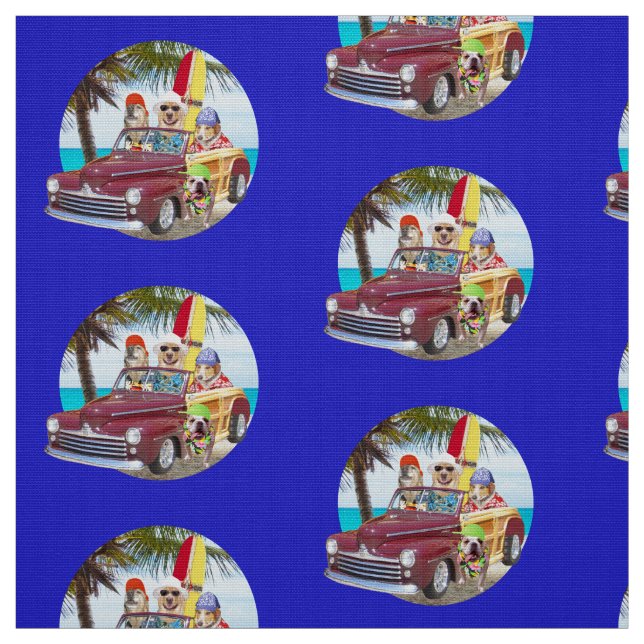 Tecido Cães havaianos em um Woodie (Modelo)