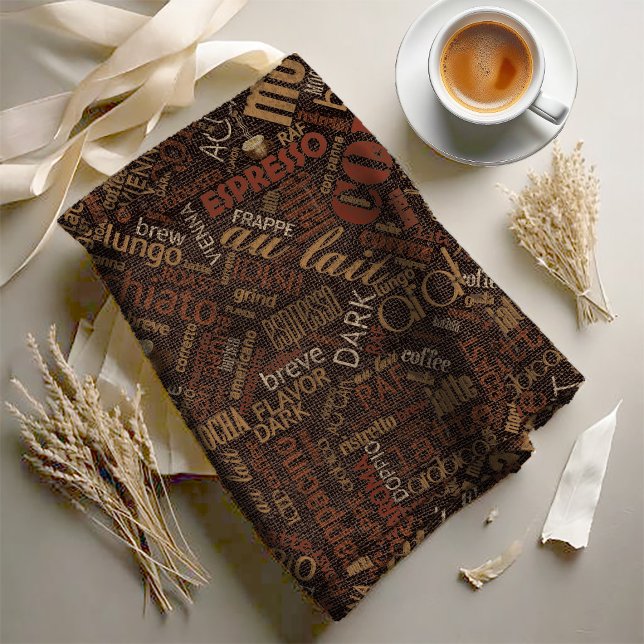 Tecido Café em Burlap Word Cloud Chestnut ID283 (Criador carregado)