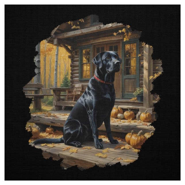 Tecido Café preto Labrador Retriever Log Cabine (Modelo)