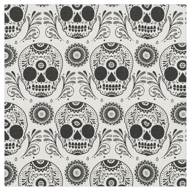 Tecido Calaveras - Skulls - Dia De Los Muertos (Detalhe)