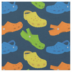 Tecido Calçados plásticos coloridos deslizam sobre as O