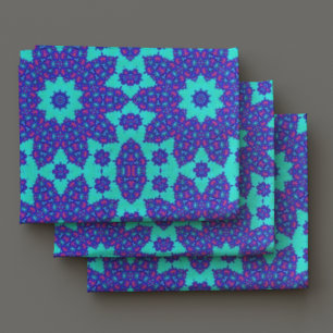 Tecido Caleidoscópio azul floresceu