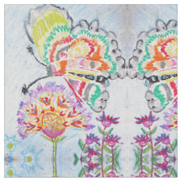 Tecido Caleidoscópio floral da borboleta