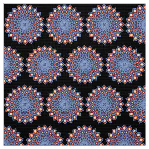 Tecido Caleidoscópio Geométrico Mandala Padrão Vermelho N