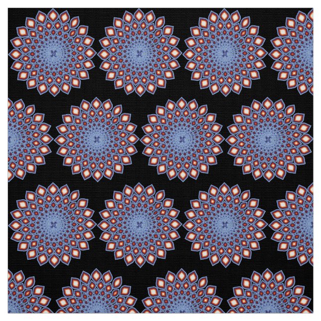 Tecido Caleidoscópio Geométrico Mandala Padrão Vermelho N (Modelo)