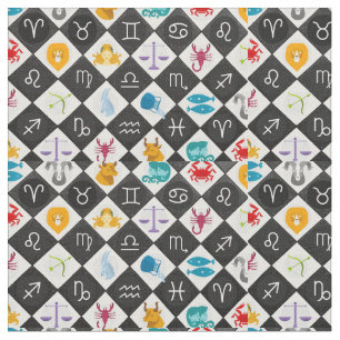 Tecido Calendário de Astrologia de Sinal Sun Zodiac Thun