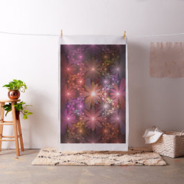 Tecido Cama De Flores Colorida Abstrata Arte Fractal Bril