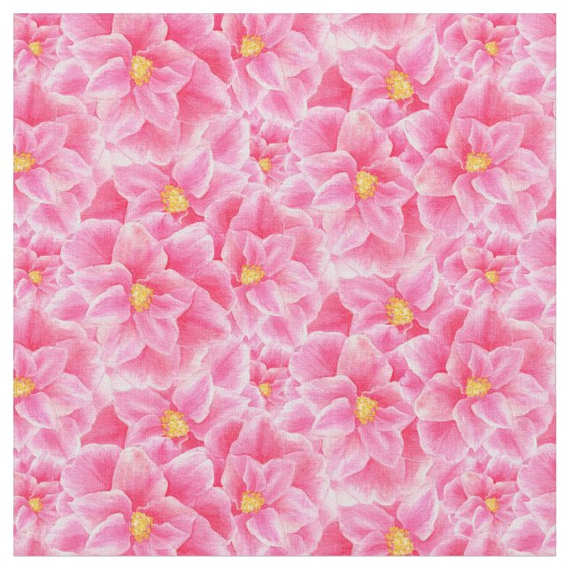 Tecido Camellia, cor-de-água rosa, padrão artístico (Detalhe)