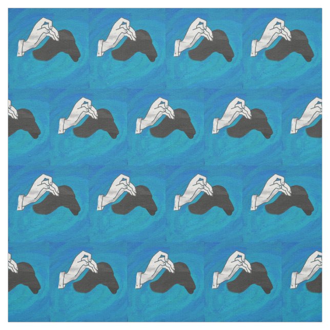 Tecido Camelo Sombra em Azul (Modelo)