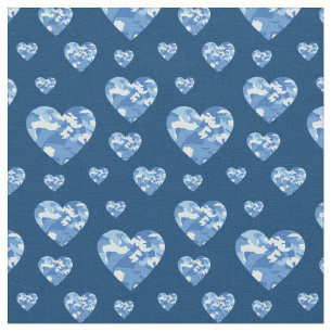 Tecido Camo Hearts Blue Boys Camouflage