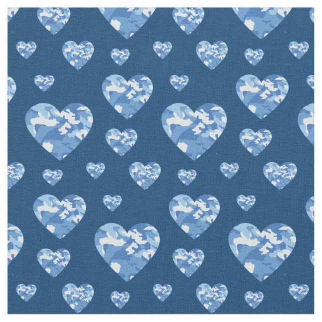 Tecido Camo Hearts Blue Boys Camouflage (Detalhe)
